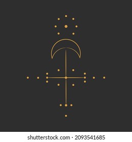 minimalism point symbols. to design an astrologer's blog or tarot cards