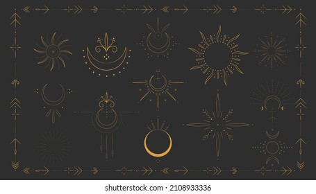 minimalism point symbols. to design an astrologer's blog or tarot cards