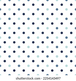 Minimalism polka dot seamless pattern circle blue color.