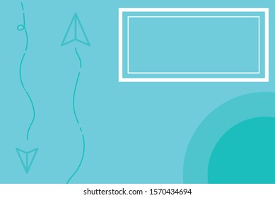 minimalism style airplane and planet with frame