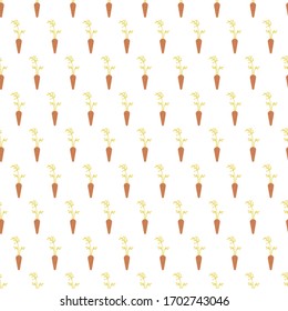 
minimalism. stylized carrots. Pattern for the design of your fabric. bed linen design, diaper fabric. hand-drawn vector patterns.