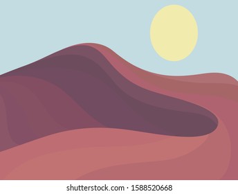 minimalism vector illustration desert landscape
