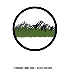 minimalism vector images mountains and forest