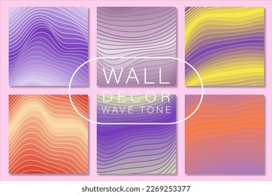 MINIMALISM WALL DECOR WAVE TONE VECTOR COLORFUL POP STYLE eps.10