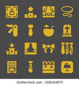minimalism web icons. Portrait and Podium, Tie and Gravestone symbol, vector signs