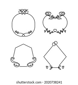 Diseño de conjuntos de monogramas de boda mínimos
