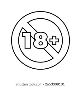 Minimalist 18 Plus Label Icons for Age Restriction