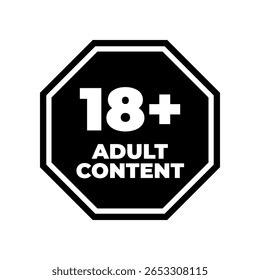 Iconos de etiqueta minimalistas 18 Plus para restricción de Edad