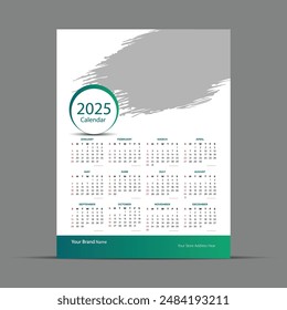 Minimalist 2025 calendar template design. Clean and modern layout, perfect for personal or professional use