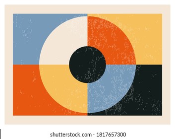Minimalist 20s geometric abstract background design, vector template with primitive shapes elements, modern hipster style