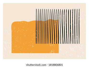 Minimalist 20s geometric abstract background design, vector template with primitive shapes elements, modern hipster style