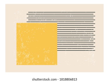 Minimalist 20s geometric abstract background design, vector template with primitive shapes elements, modern hipster style