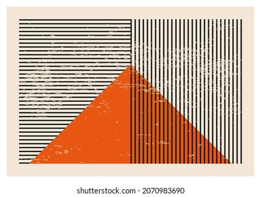 Minimalist 20s geometric abstract background design, vector primitive shapes