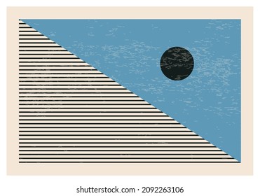 Minimalist 20s geometric abstract background design, vector primitive shapes