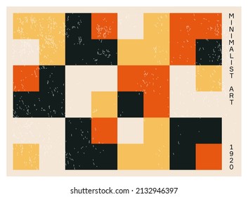 Diseño de fondo abstracto geométrico minimalista de los años 20, formas primitivas vectoriales