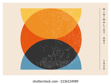 Minimalist 20s geometric abstract background design, vector primitive shapes