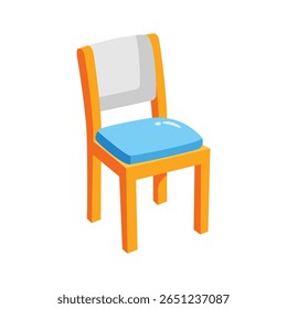 A minimalist 2d icon of wooden seat furniture