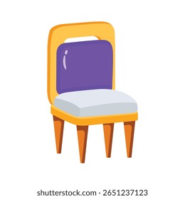 A minimalist 2d style icon of armless chair