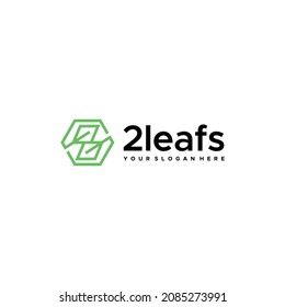 diseño minimalista de plantas hexágonas de hoja de 2hojas