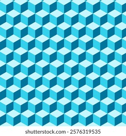 Minimalist 3D cube in calming blue tones; ideal for branding, tech visuals, and modern designs. High-quality pattern for versatile applications
