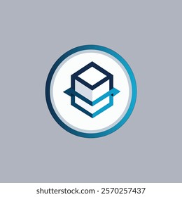 Minimalist 3D Cube Logo with Geometric Precision on Light Gray Background
