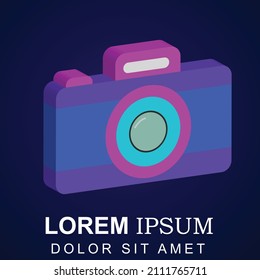 Minimalist 3d design camera logo illustration design for bussinies and other