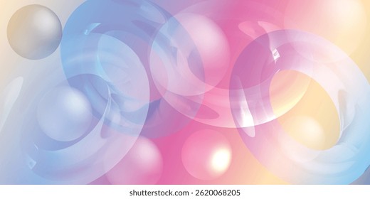 Fondo minimalista de superposición de gradiente de glassmorphism 3D, Formas de círculo geométrico, diseño de Anuncio de efecto de vidrio Abstractas para folleto, portada, póster, Sitio web, encabezado, ‍ de redes sociales y diseño de UI UX