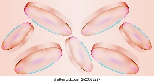Fundo minimalista de sobreposição de gradiente de glassmorfismo 3D, formas de círculo geométricas, efeito de vidro abstrato Design de banner para folheto, capa, cartaz, site, cabeçalho, ‍ de mídia social e design de interface do usuário