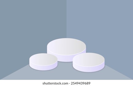 Minimalist 3D  Podium with Circle Transparent Glass and Gradient Backdrop for Product Display and Mockup