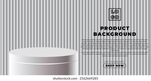 Minimalist 3D Podium with soft Background and metalic Element for Product Display, Mockup