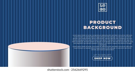 Minimalist 3D Podium with soft Background and metalic Element for Product Display, Mockup