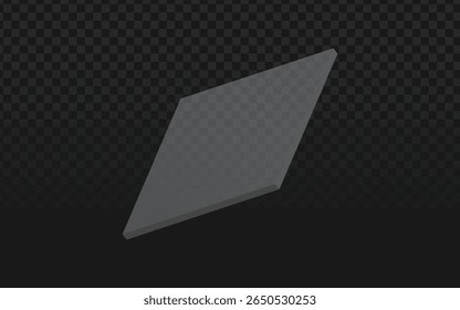 Minimalist 3D rhombus with clean edges, perfect for futuristic interfaces, data dashboards, and modern tech branding.