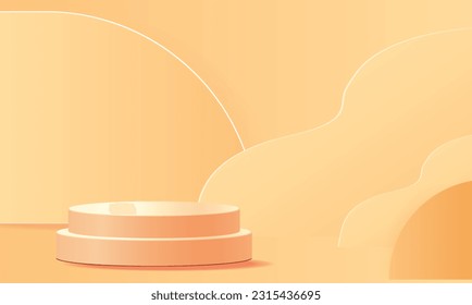 Minimalist 3D Shapes Podium Wallpaper - Free Vector Graphic