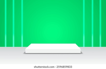 Minimalist 3D Square Podium with Background for Product Display and Branding
