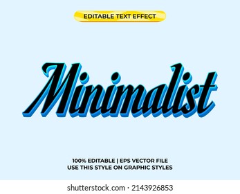 minimalist 3d text effect with modern and symple theme. typography template for tittle