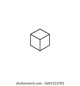 Minimalist 3D Vector Cube – Black and White