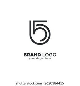 Logotipo 5B Minimalista - Design Único Combinação de Letras.