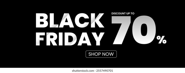 Minimalist 70% discount black friday on black bakcground