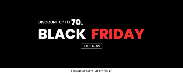 Minimalist 70% discount black friday on black bakcground