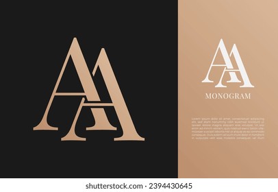 minimalist AA initial letter vintage brand and logo