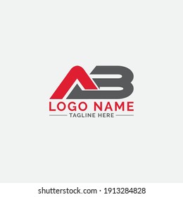 Minimalist AB logo monogram. Typographic icon with letter A and letter B with nice Color