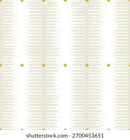 Padrão contínuo abstrato minimalista. Design boêmio geométrico com traços beges de creme de cor macia. Moderno bordado lama listras de pano, poeira estelar, pontos