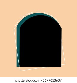 Minimalist Abstract Arched Design on a Beige Background