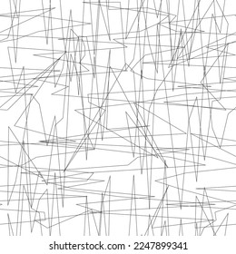 Minimalist abstract artwork of black pencil scribbles. Irregular pen strokes on paper or white background. Describes expressions of confusion, anger, or feelings of stress. For textures or wallpaper.