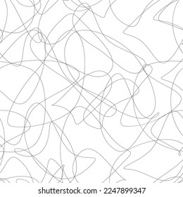 Minimalist abstract artwork of black pencil scribbles. Irregular pen strokes on paper or white background. Describes expressions of confusion, anger, or feelings of stress. For textures or wallpaper.