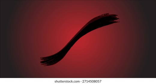 Minimalist abstract artwork featuring a bold black brush stroke on a dramatic red and black gradient background. Modern artistic texture ideal for branding, posters, covers, and creative visual designs.