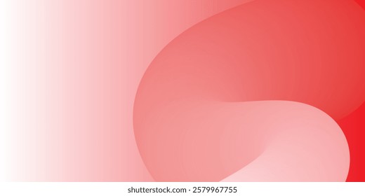Minimalist abstract artwork featuring a red and pink translucent curvy shape on a red background, copyspace. Modern geometric composition ideal for branding, backgrounds, and digital design projects.