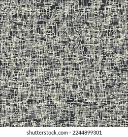 Minimalist abstract artwork of white chalk scribbles. Irregular pen strokes on board or black background. Describes expressions of confusion, anger, or feelings of stress. For textures or wallpaper.