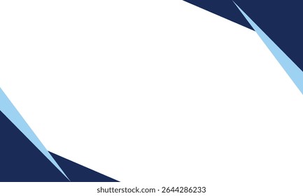 Minimalist abstract background with angular blue and navy shapes bordering a clean white center. Perfect for modern presentations, business cards, or digital content design.
