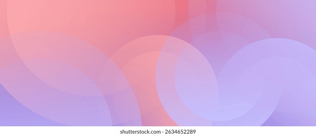 Minimalist abstract background, banner, blue nad pink gradations, abstract circle style shape, vector illustration.